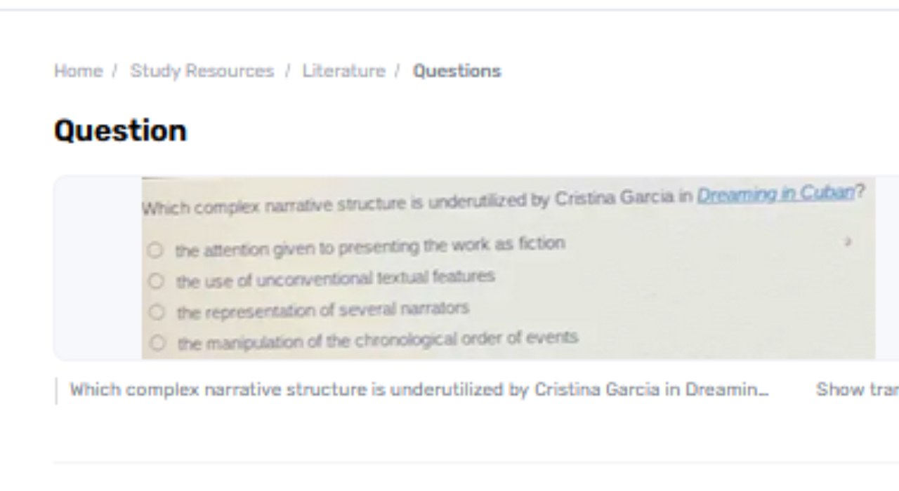 Which Complex Account Structure Is Underutilized By Cristina Garcia In Imagining In Cuba?